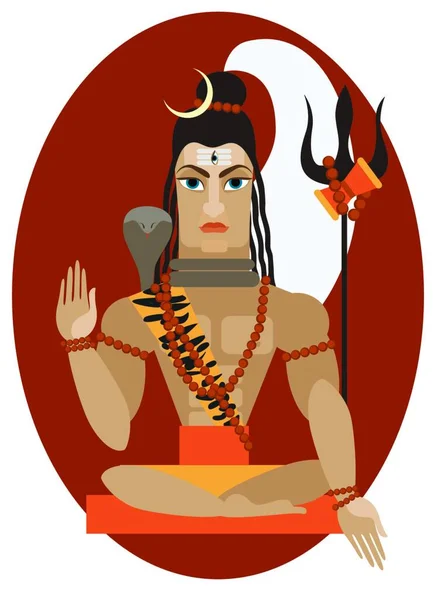 Shiva Divindade Ilustração Vetorial Gráfica — Vetor de Stock