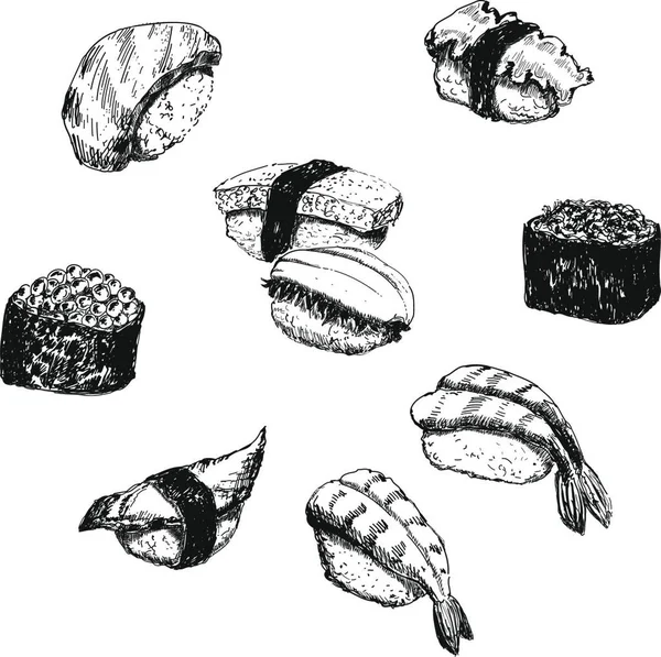 Sushi Grafická Vektorová Ilustrace — Stockový vektor