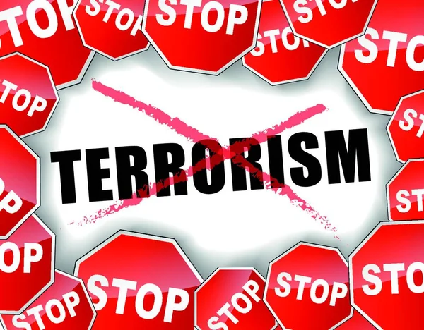 テロの概念 グラフィックベクトルのイラストを停止 — ストックベクタ