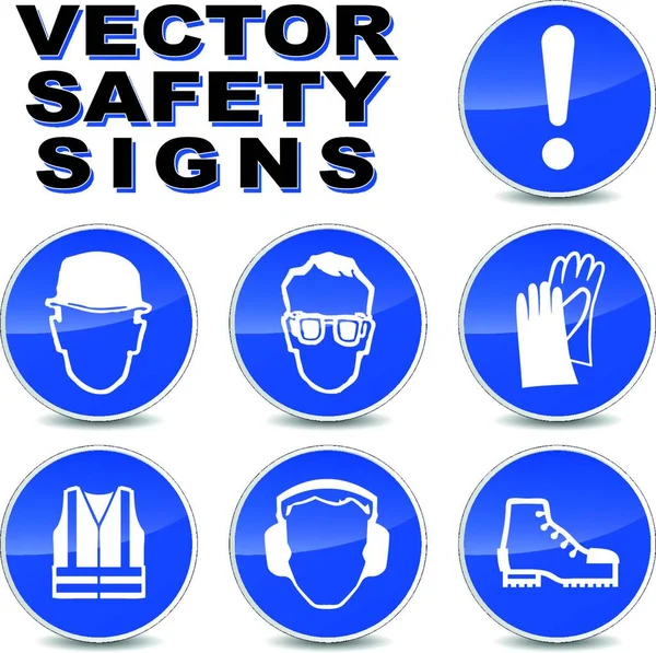 Bezpečnostní Značky Grafické Vektorové Znázornění — Stockový vektor