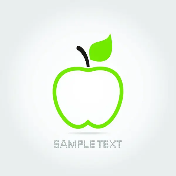 Green Apple Icon Vector Illustration — Stock Vector