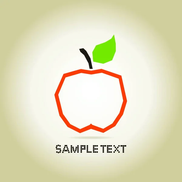 Orange Pomme Illustration Vectorielle Élégante — Image vectorielle