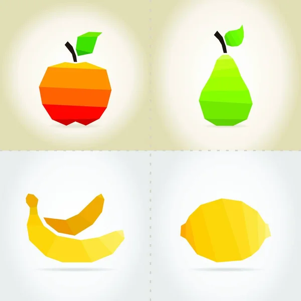 Sammlung Früchte Einfache Vektorillustration — Stockvektor