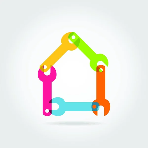House Wrench Graphic Vector Illustration — Stock Vector