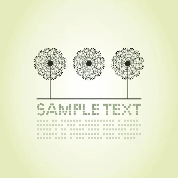 Three Dandelions Graphic Vector Illustration — Stock Vector