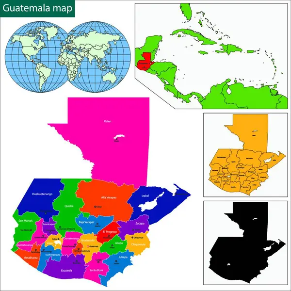 Guatemala Map Graphic Vector Illustration — Stock Vector