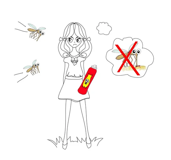 蚊を探す図ベクトル図 — ストックベクタ