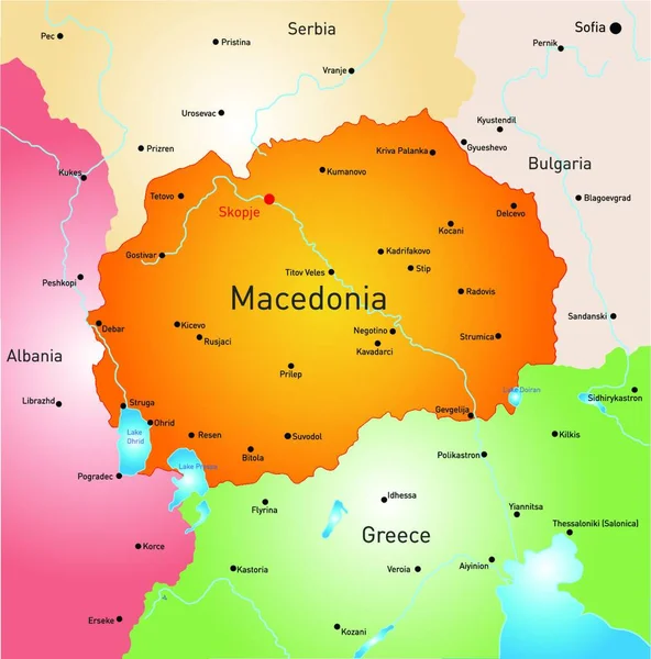 Macedónia Ilustração Gráfica Vector — Vetor de Stock