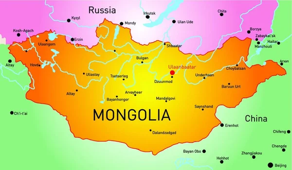 Mongolia Ilustracja Wektora Graficznego — Wektor stockowy
