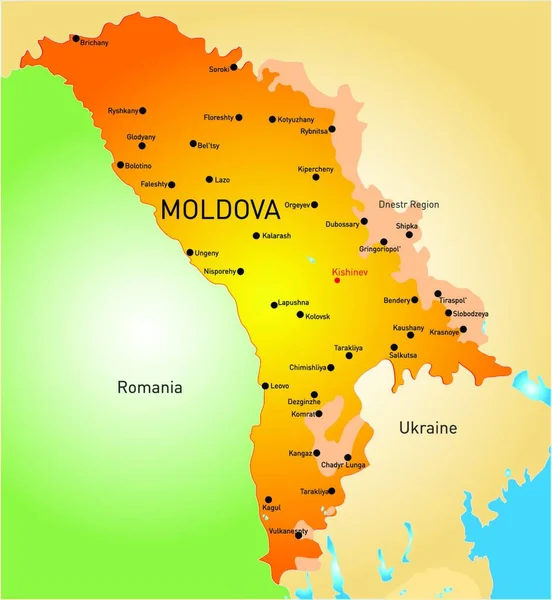 Illustration Map Moldova — Stock Vector