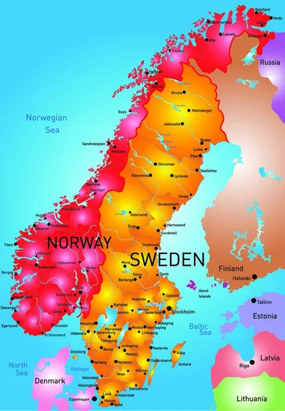 Ілюстрація Норвегії Швеції — стоковий вектор