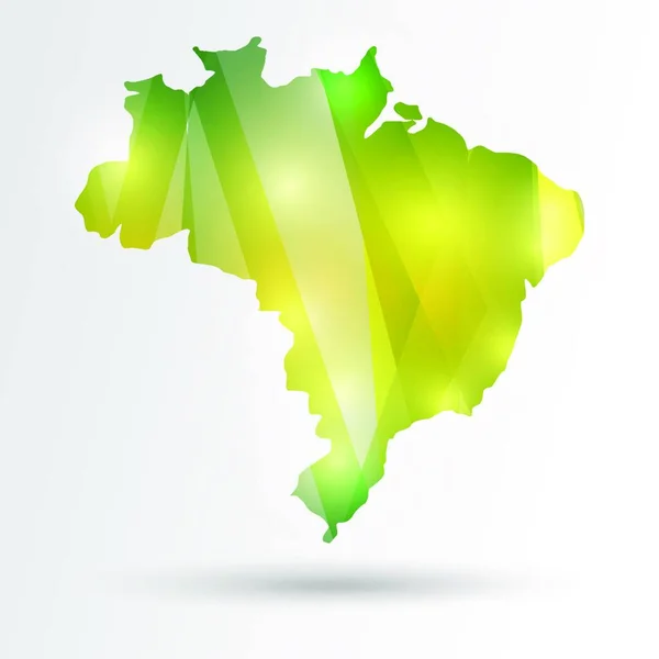 Αφηρημένη Βραζιλία Χάρτη Web Απλή Απεικόνιση — Διανυσματικό Αρχείο