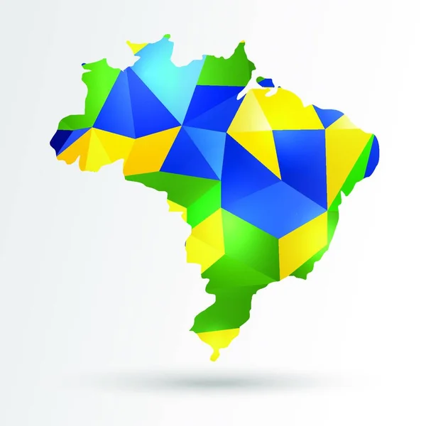 Абстрактная Карта Бразилии Веб Простая Иллюстрация — стоковый вектор
