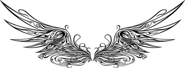Ilustrace Siluety Křídla — Stockový vektor