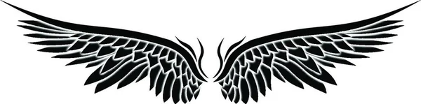 Vleugels Silhouet Pictogram Vector Illustratie — Stockvector