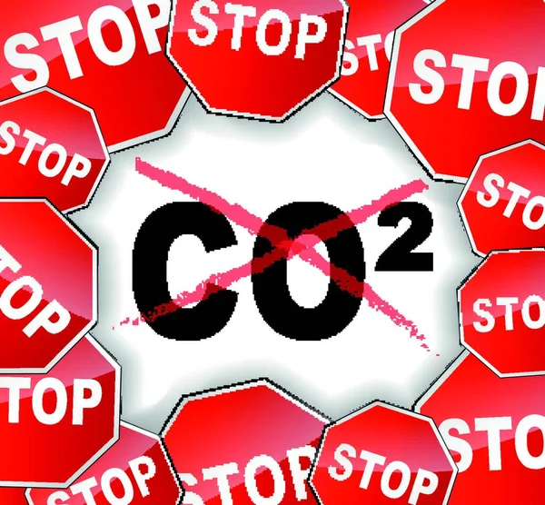 Illustration Des Stopps Von Kohlendioxid — Stockvektor