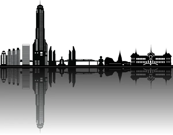 Ilustração Vetor Skyline Bangkok — Vetor de Stock