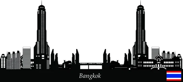 バンコクのスカイラインベクトル図 — ストックベクタ