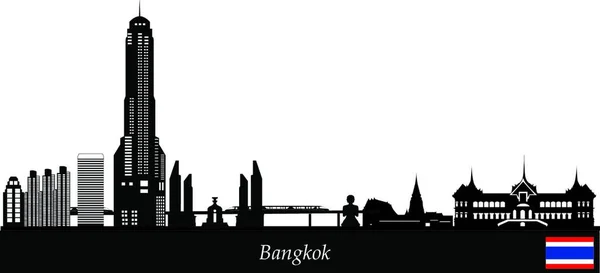 Ilustración Vector Horizonte Bangkok — Vector de stock