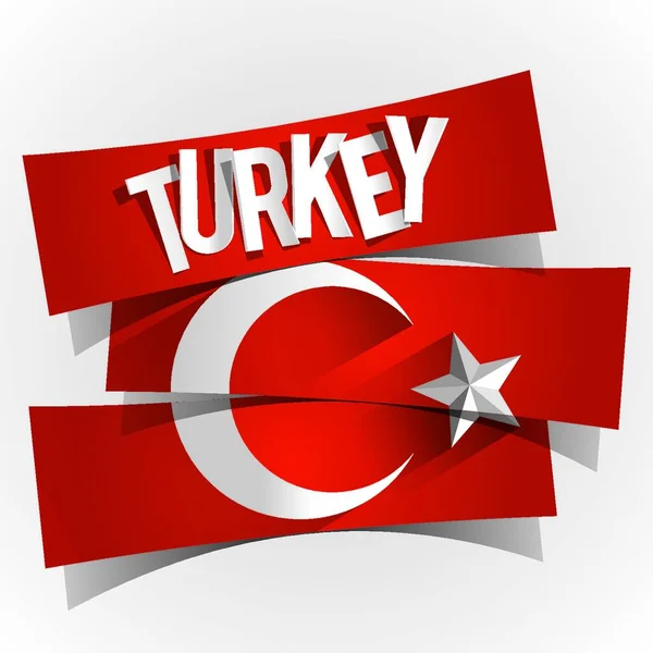 Vlag Van Turkije Vector Illustratie — Stockvector