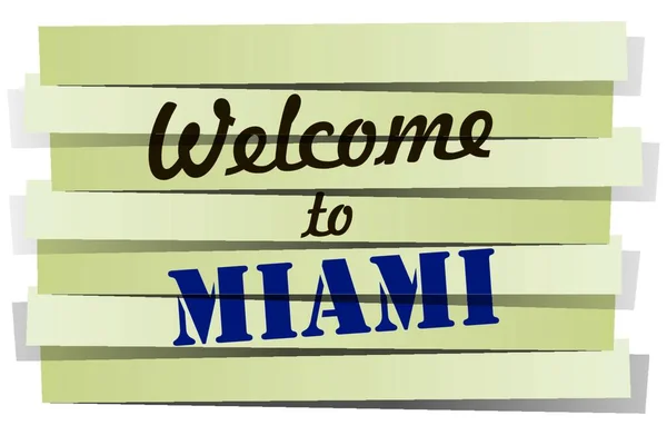 Иллюстрация Welcome Miami — стоковый вектор