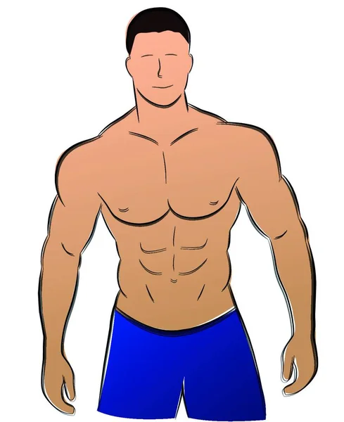 Ícone Homem Muscular Ilustração Vetorial — Vetor de Stock