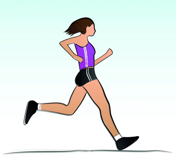 Απεικόνιση Της Γυναίκας Που Τρέχει — Διανυσματικό Αρχείο