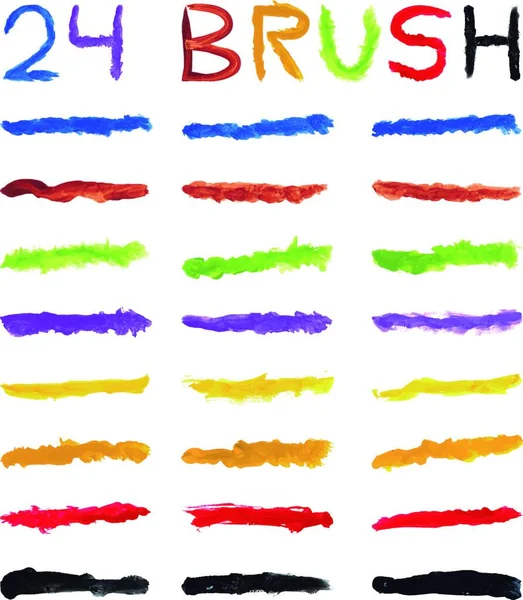 Illustration Brushes Varied Colors — Stock Vector