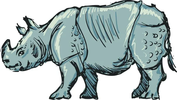 Rhinocéros Illustration Web Simple — Image vectorielle