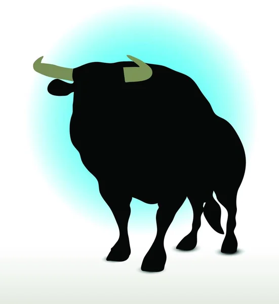 Illustration Silhouette Bull — Image vectorielle