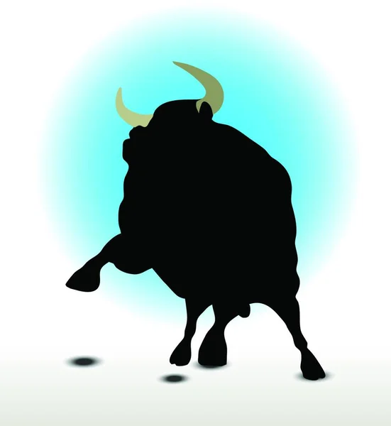 Illustrazione Della Silhouette Bull — Vettoriale Stock