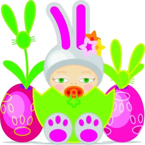 Ilustración Pascua Del Bebé — Vector de stock