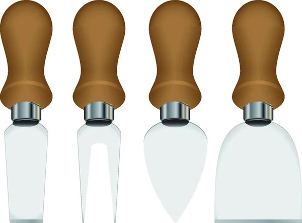 Illustration Des Couteaux Pour Fromage — Image vectorielle
