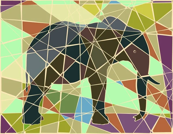 Fil Mozaiğinin Gösterimi — Stok Vektör
