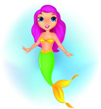 Şirin deniz kızı çizgi filminin çizimi