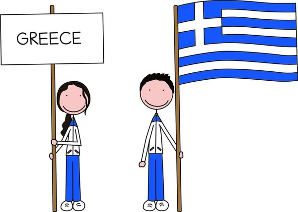 Illustration Grekisk Flagg — Stock vektor