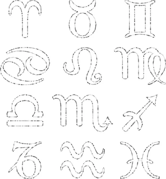 Ilustracja Wektora Znaków Zodiaku — Wektor stockowy