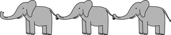 Illustration Happy Elephants — Stock Vector