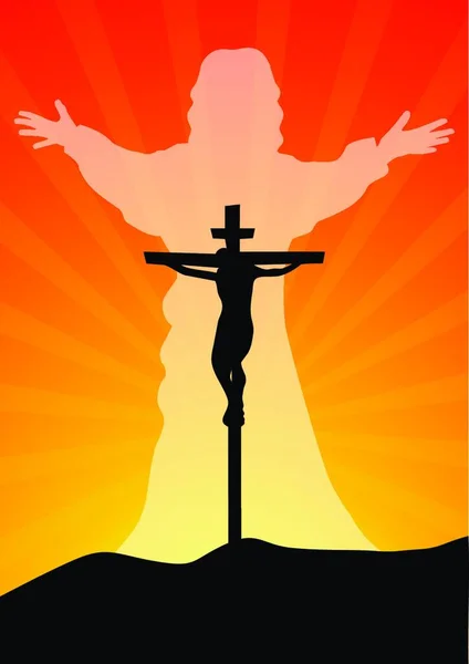 耶稣基督复活的例证 — 图库矢量图片