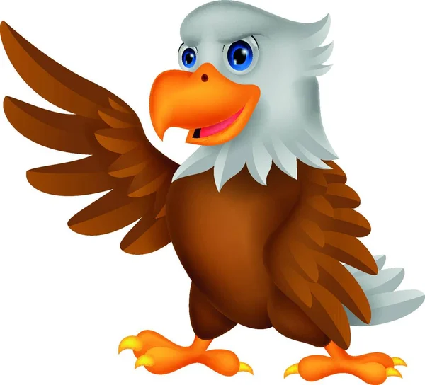 Ilustracja Fali Kreskówki Eagle — Wektor stockowy