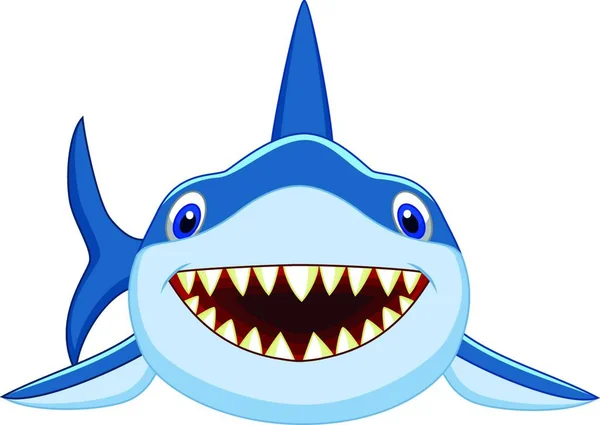 Cute Shark Wektor Kreskówki Ilustracja — Wektor stockowy