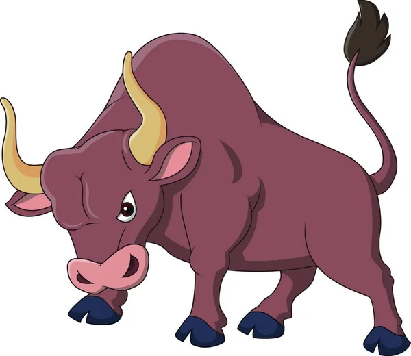 愤怒的公牛漫画矢量插图 — 图库矢量图片