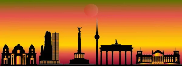 Berlin Skyline Vector Ilustración — Vector de stock