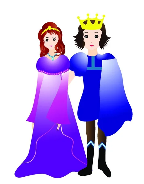 Εικονογράφηση Του Πρίγκιπα Και Της Πριγκίπισσας — Διανυσματικό Αρχείο