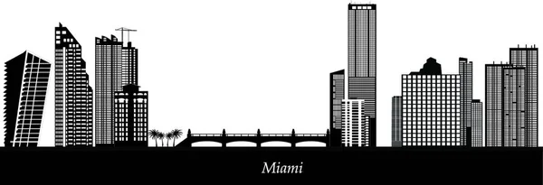 Miami Skyline Vektorillustration — Stockvektor