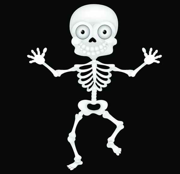 Смішний Скелет Мультфільм Барвисті Векторні Ілюстрації — стоковий вектор