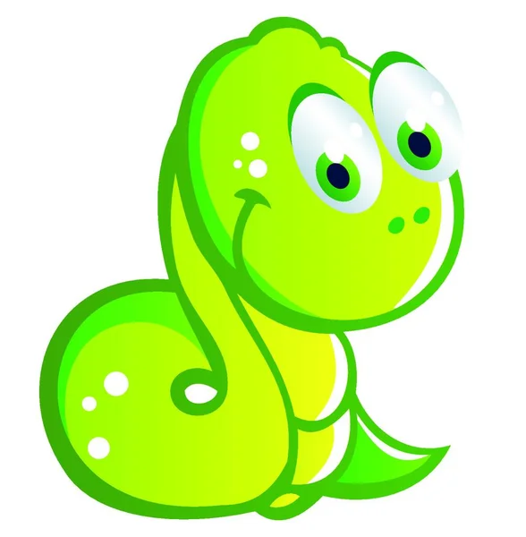 Baby Serpente Cartone Animato Colorato Vettoriale Illustrazione — Vettoriale Stock