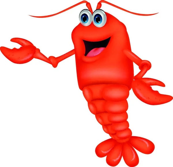 Cute Lobster Cartoon Красочная Векторная Иллюстрация — стоковый вектор