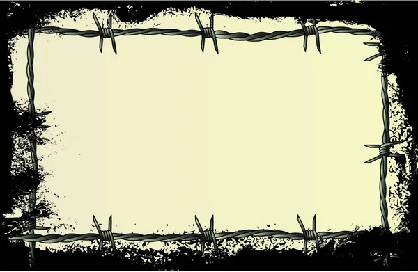Grunge Fil Barbelé Illustration Vectorielle Colorée — Image vectorielle