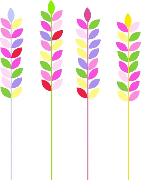 Primavera Colorido Orelhas Ilustração Vetorial Colorido — Vetor de Stock